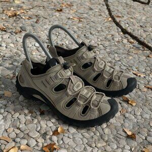 Pr!vo Women  Tan Leather Hiking Walking Comfort Sandals Size 6M Norm Core